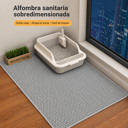 Estera de arena para gatos Diseño de 2 capas Tecnología